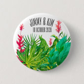 Groene en rode bladeren Woensdag Ronde Button 5,7 Cm (Voorkant)