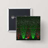 Groene en rode bubbels vierkante button 5,1 cm (Voorkant /achterkant)