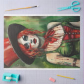 Groene en Rode Circus Ring Leider Decoupage Tissuepapier (Craft)