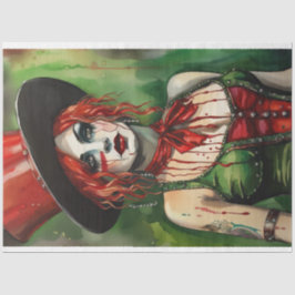 Groene en Rode Circus Ring Leider Decoupage Tissuepapier