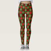 Groene en rode decoratieve cirkels leggings (Voorkant)