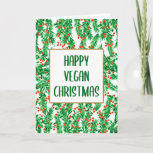 Groene en Rode Dennenboom Gelukkig Vegane Kerstmis