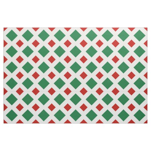 Groene en Rode Diamanten op de Witte Stof van (Fat Quarter)