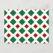 Groene en rode diamanten op wit briefkaart (Voorkant)