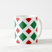 Groene en rode diamanten op wit koffiemok (Voorkant rechts)