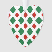 Groene en rode diamanten op wit ornament (voorkant)
