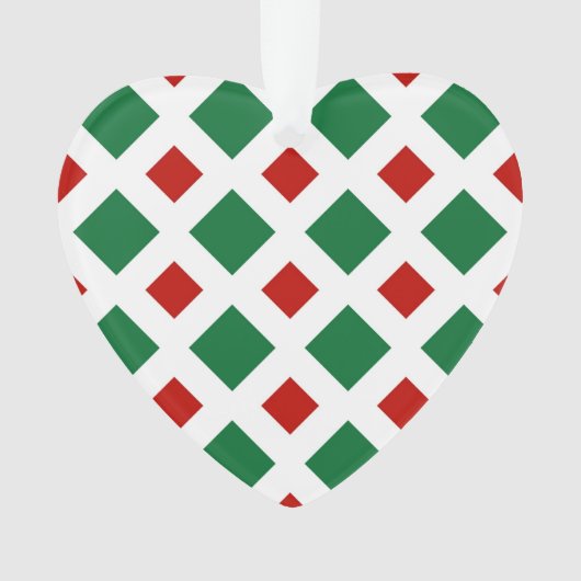 Groene en rode diamanten op wit ornament (voorkant)