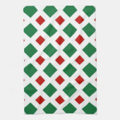 Groene en rode diamanten op wit theedoek (Verticaal)
