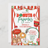 Groene en Rode Donuts en Pyjama's Verjaardag Kaart (Voorkant)