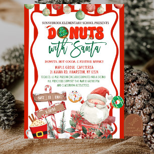 Groene en Rode Donuts met Kerstman Kaart