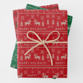 Groene en rode feestdag, lomp-papier inpakpapier vel (In situ)