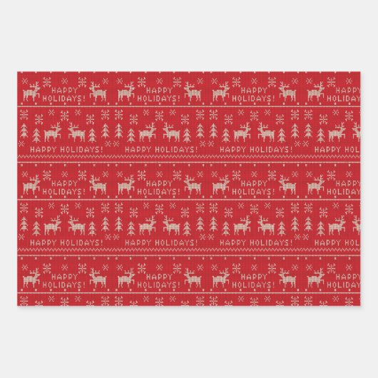 Groene en rode feestdag, lomp-papier inpakpapier vel (Voorkant)