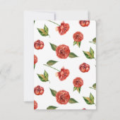 Groene en Rode Floral Wreath Birthday Invitation Kaart (Achterkant)