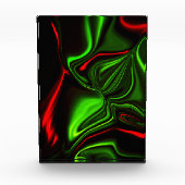 Groene en rode gebogen slagen op donkere achtergro fotoblokken (Voorkant)