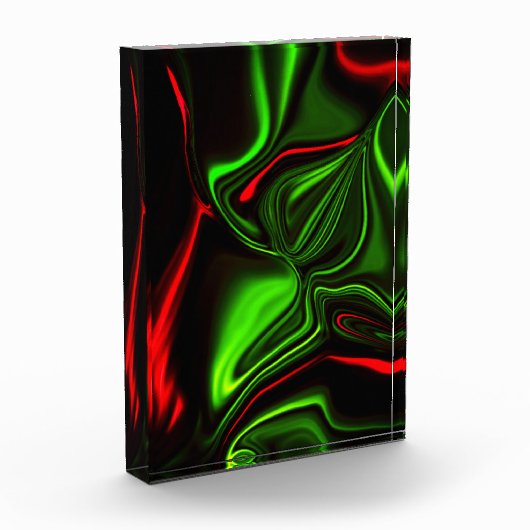 Groene en rode gebogen slagen op donkere achtergro fotoblokken (Links)