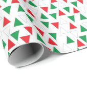 Groene en rode geometrische vakantie cadeaupapier (Rol Hoek)