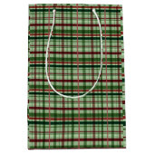 Groene en rode geruite Kerst Medium Cadeauzakje (Voorkant)