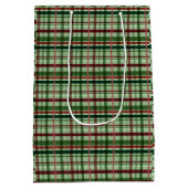 Groene en rode geruite Kerst Medium Cadeauzakje (Achterkant)