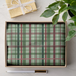 Groene en rode geruite Kerstmis Tissuepapier