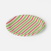 Groene en rode gestreepte papieren bord Kerstplate (Gekanteld)