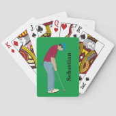 Groene en rode Golfer die speelkaarten maken (Achterkant)