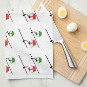 Groene en rode gondels Kerstmis keukenhanddoeken (Quarter Fold)