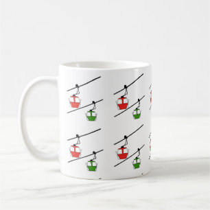Groene en rode gondels koffie mok