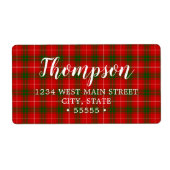 Groene en Rode Hertog van Rothesay Tartan Etiket (Voorkant)