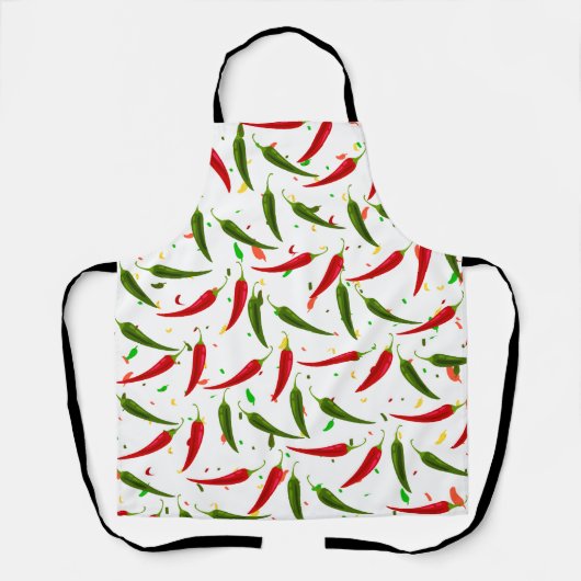 Groene en Rode Hete Peppers Patroon Schort (Voorkant)