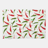Groene en Rode Hete Peppers Patroon Theedoek (Horizontaal)