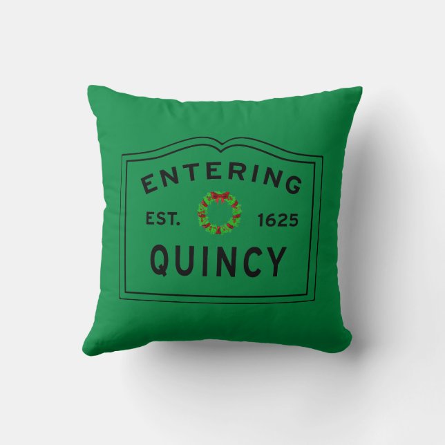Groene en Rode Holiday Wreath, Intering Quincy Kussen (Achterkant)