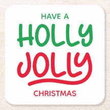 Groene en rode Holly Jolly-typografie