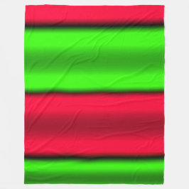 Groene en rode horizontale strepen fleece deken