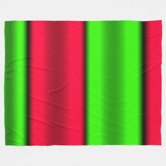 Groene en rode horizontale strepen fleece deken (Voorkant (Horizontaal))