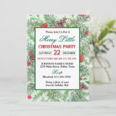 Groene en Rode Hulst Grens Kerstfeest Kaart (Staand voorkant)