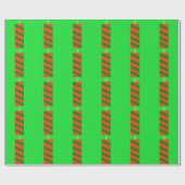 Groene en rode kaars Green Wrapping Paper Cadeaupapier (Vlak)