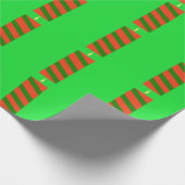 Groene en rode kaars Green Wrapping Paper Cadeaupapier (Hoek)