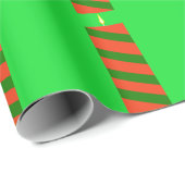 Groene en rode kaars Green Wrapping Paper Cadeaupapier (Rol Hoek)