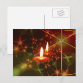 Groene en rode kerst advent kaarsen met sterren feestdagenkaart (Voorkant / Achterkant)