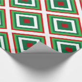 Groene en rode kerst art deco cadeaupapier (Hoek)