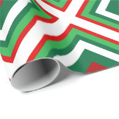 Groene en rode kerst art deco cadeaupapier (Rol Hoek)