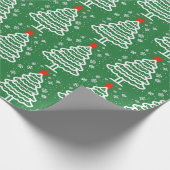 Groene en rode kerst cadeaupapier (Hoek)