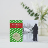 Groene en Rode Kerst Foto Kaart (Staand voorkant)