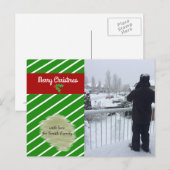 Groene en Rode Kerst Foto Kaart (Voorkant / Achterkant)