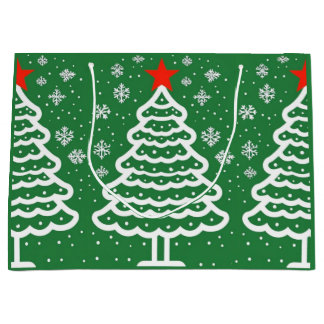 Groene en rode kerst groot cadeauzakje