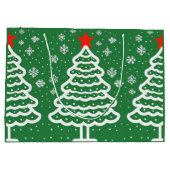 Groene en rode kerst groot cadeauzakje (Achterkant)