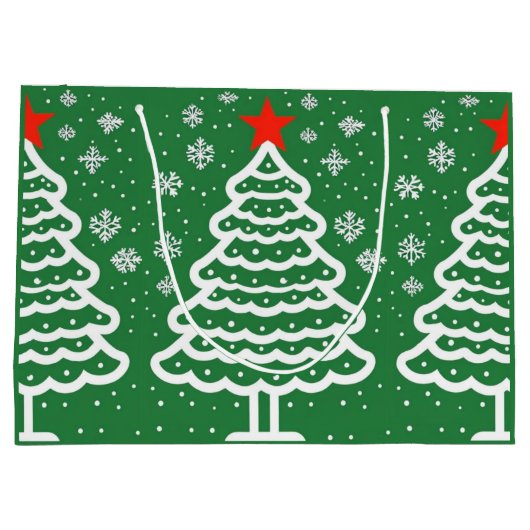 Groene en rode kerst groot cadeauzakje (Achterkant)