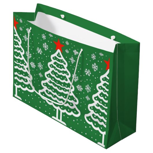 Groene en rode kerst groot cadeauzakje (Voorkant Gekanteld)