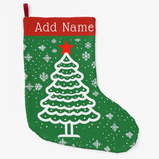 Groene en rode kerst grote kerstsok (Voorkant)