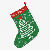 Groene en rode kerst grote kerstsok (Achterkant (Hangend))